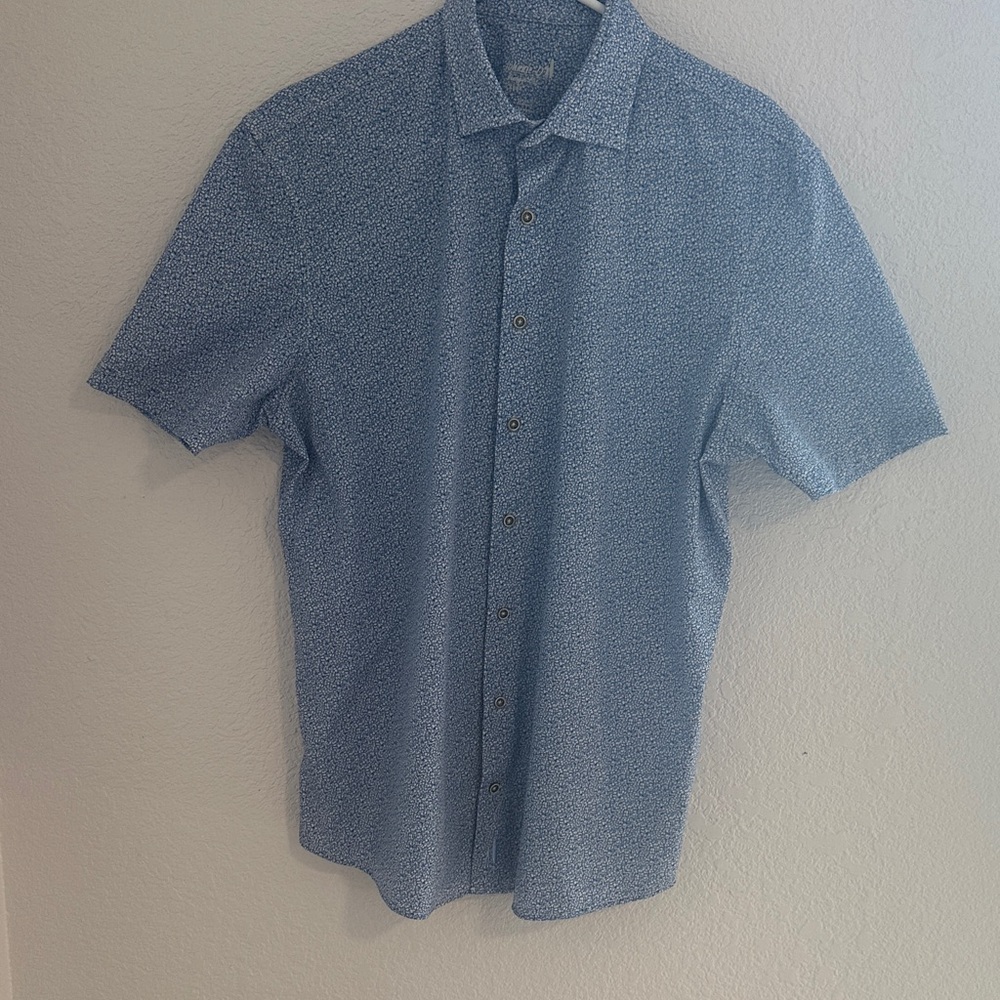 johnnie-O Light Blue Patterned Casual Shirt